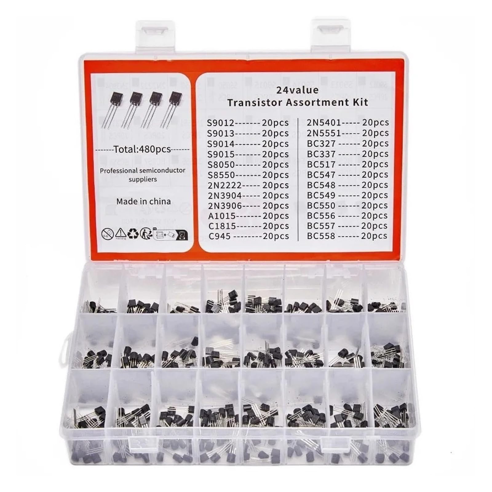 200 à 480 transistors TO-92.