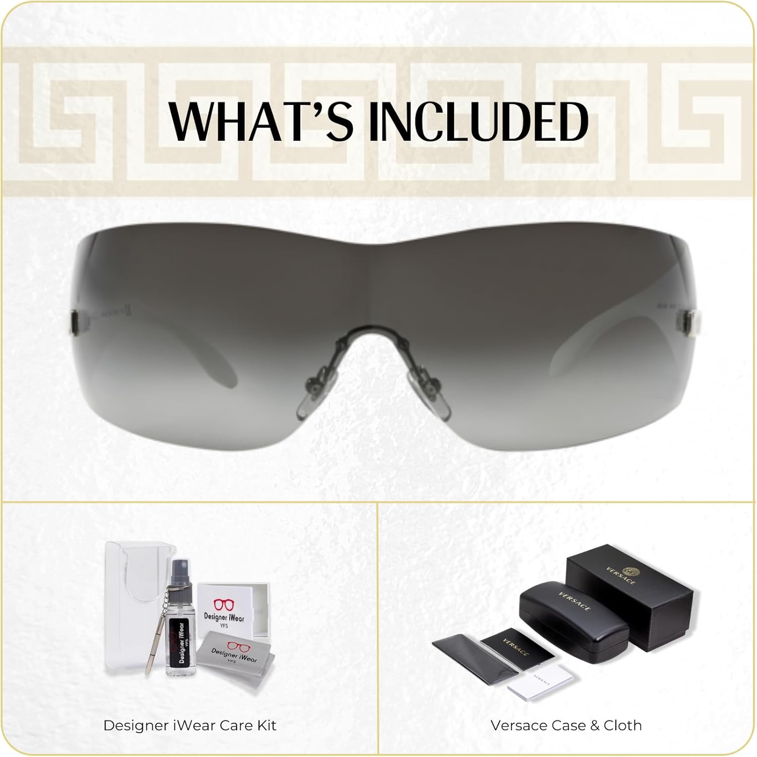 Versace VE2054 Wrap Square Sunglasses For Men For Women +BUNDLE with ACCESSORY EYEWEAR KIT - Image 2