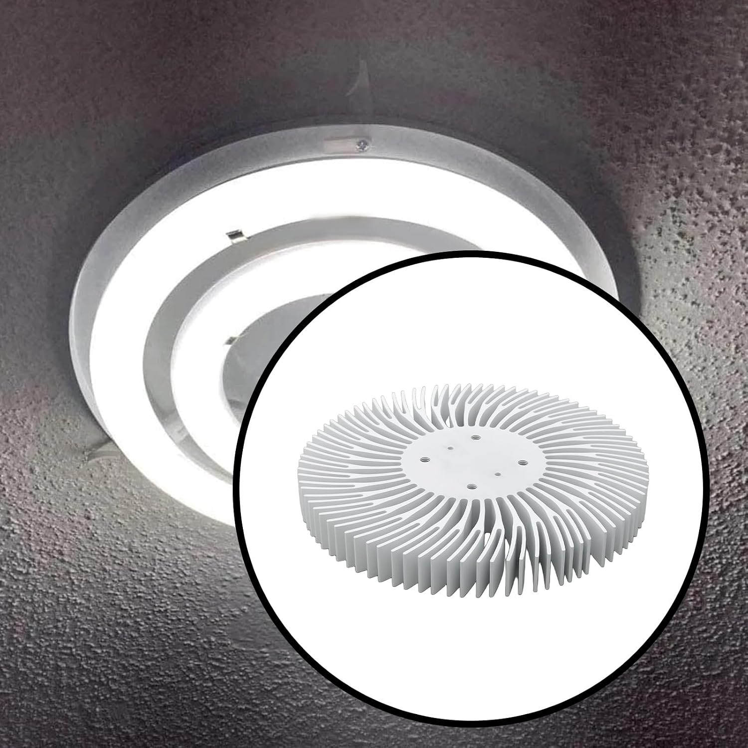 2pcs 90mmx10mm Round Aluminum Heat Sink Cooling 10W LED Light