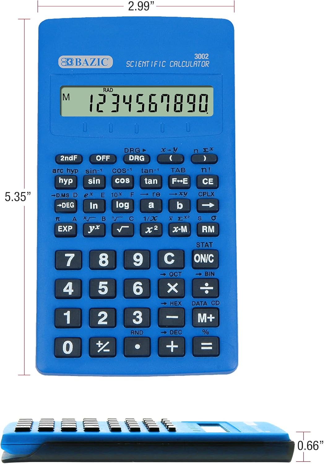 BAZIC Products Scientific Calculator 56 Function w/Slide-On Case, Engineering Calculators LCD Display, Great for Students and Professionals, Asst Color, 12-Pack