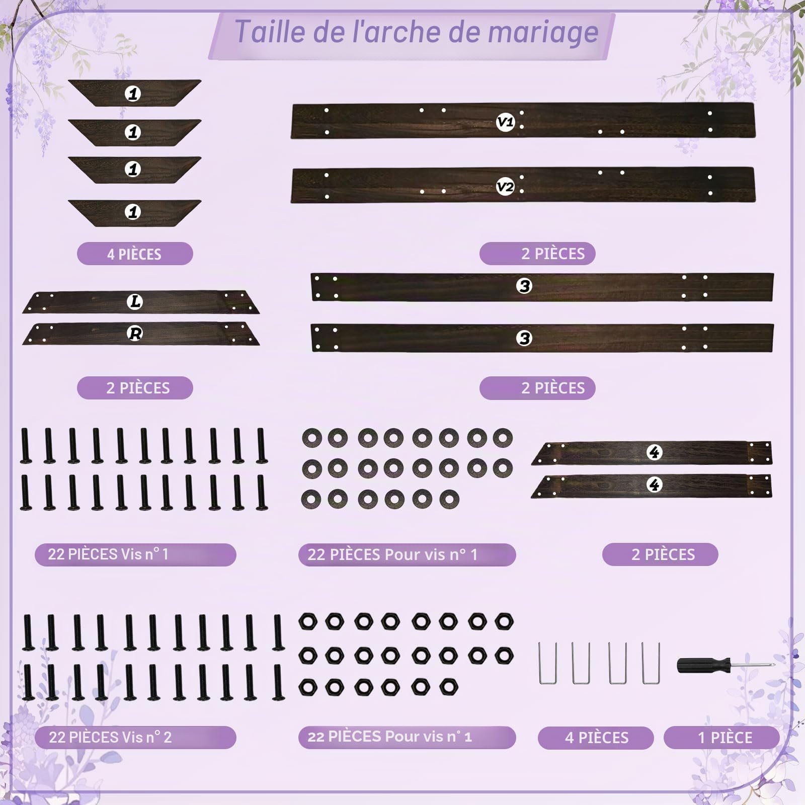 PlusFive Arche de Mariage Bois, 2.15m Support Arche Mariage en Bois, Large Arche Ballon, Arche en Bois Jardin Vieilli, Arche Fleur Mariage Champetre, Arche en Bois pour Mariage Anniversaire Fête Deco
