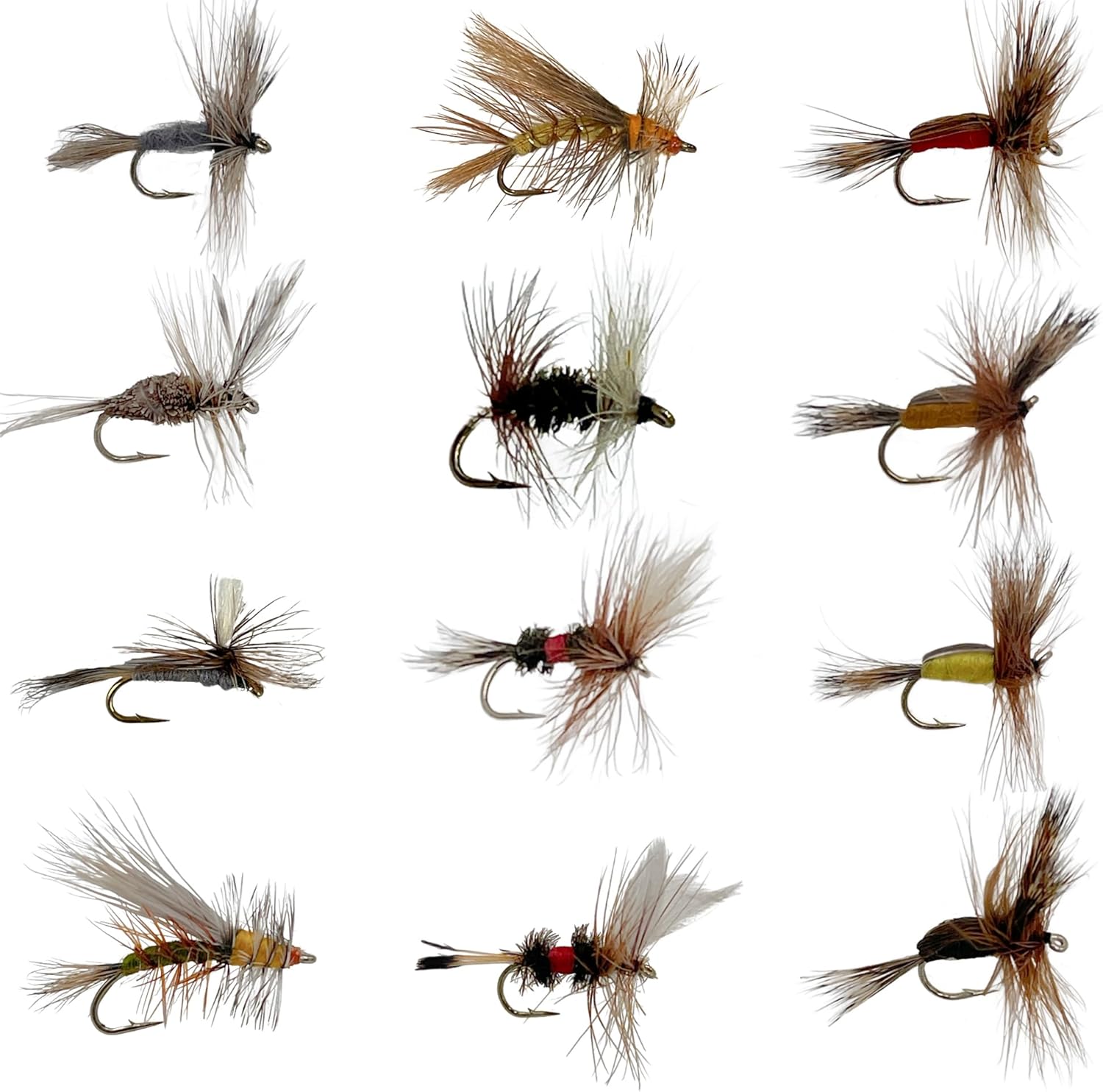Feeder Creek Premium Fly Fishing Flies | 72pc Flies for Fly Fishing | 12 Patterns Trout Flies Sizes 12, 14, 16 | Versatile Fly Fishing Flies Assortment Kit | Dry Flies