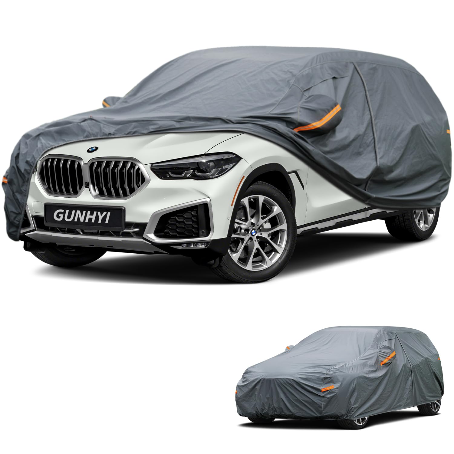 GUNHYI Premium Car Cover Custom Fit BMW X6, 16 Layers Heavy Duty Car Cover Waterproof All Weather with Zipper Door for Sun Rain Snow Dust Uv Protection