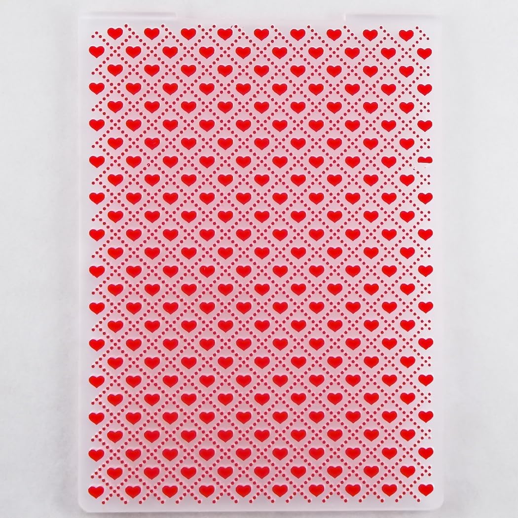 DDOUJOY Heart Grid Love Background Plastic Embossing Folders for Card Making Scrapbooking and Other Paper Crafts 5011201