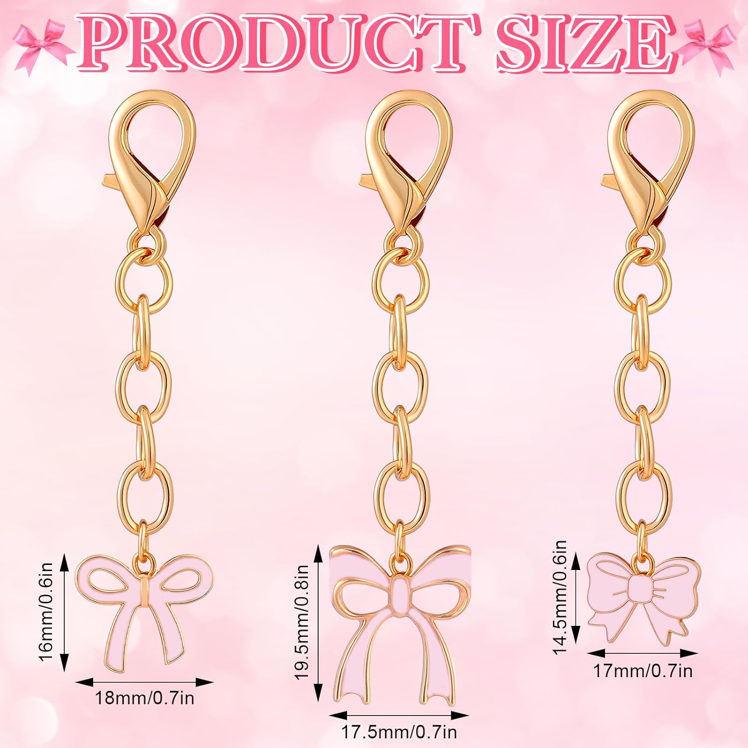 Sureio 30 Pcs Pink Bow Keychains Party Favors Bow Key Chains for Women Team Cheer Coquette Preppy Bachelorette Western Wedding Birthday Gift - Image 2