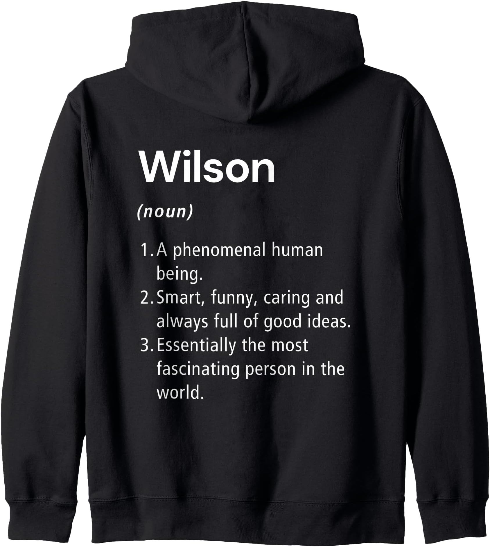 Wilson Name Definition Dictionary Zip Hoodie