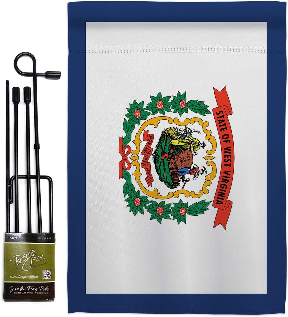 West Virginia Burlap Garden Flag Americana States USA American Territories Republic Small Decorative Gift Yard House Banner Double-Sided Made In 13 X 18.5