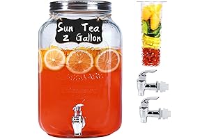 2 Gallon Glass Mason Jar Drink Dispenser for Parties