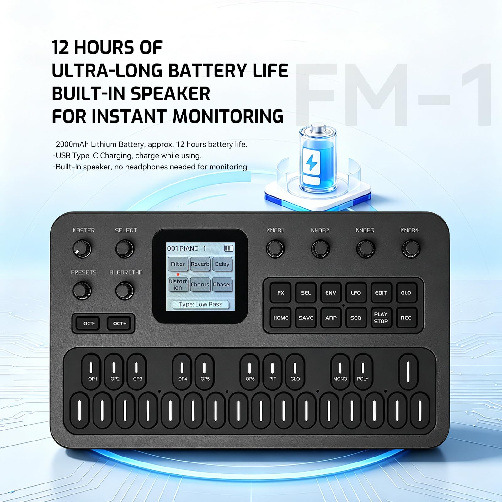 M-VAVE FM-1 FMシンセサイザー Amazon.com: M-VAVE FM-1 Synthesizer Digital Keyboards Voice-Out