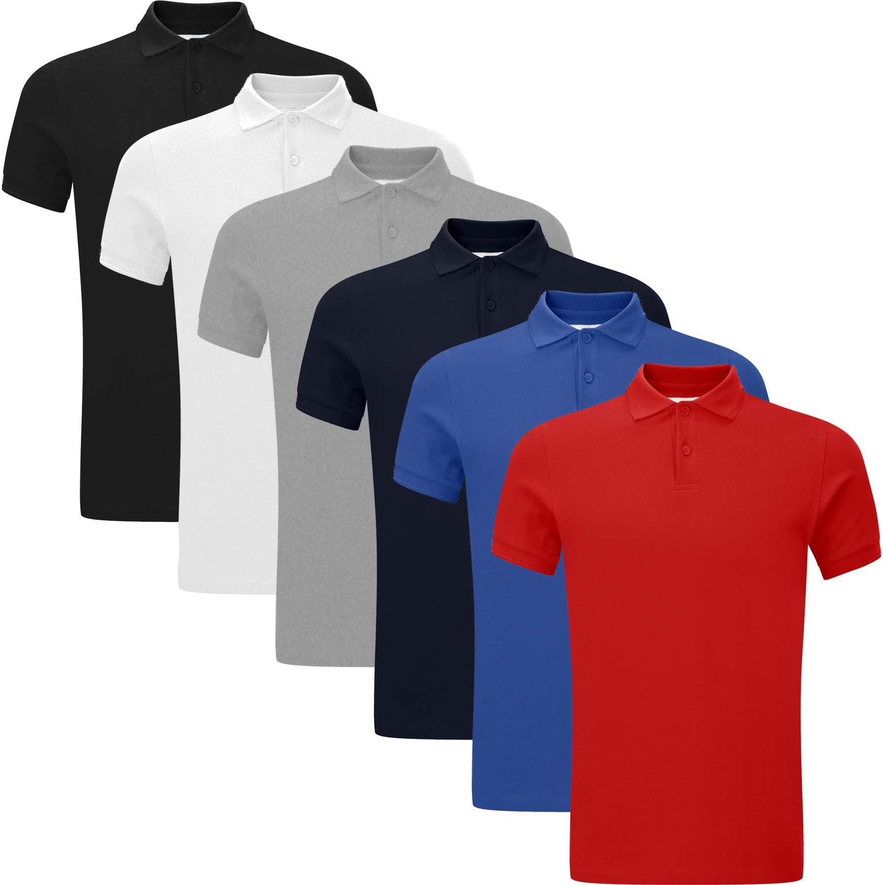 FashionEgoNew Pack of 4 Mens Polo Shirt Short Sleeve Plain Pique Top Designer Tshirt Tee