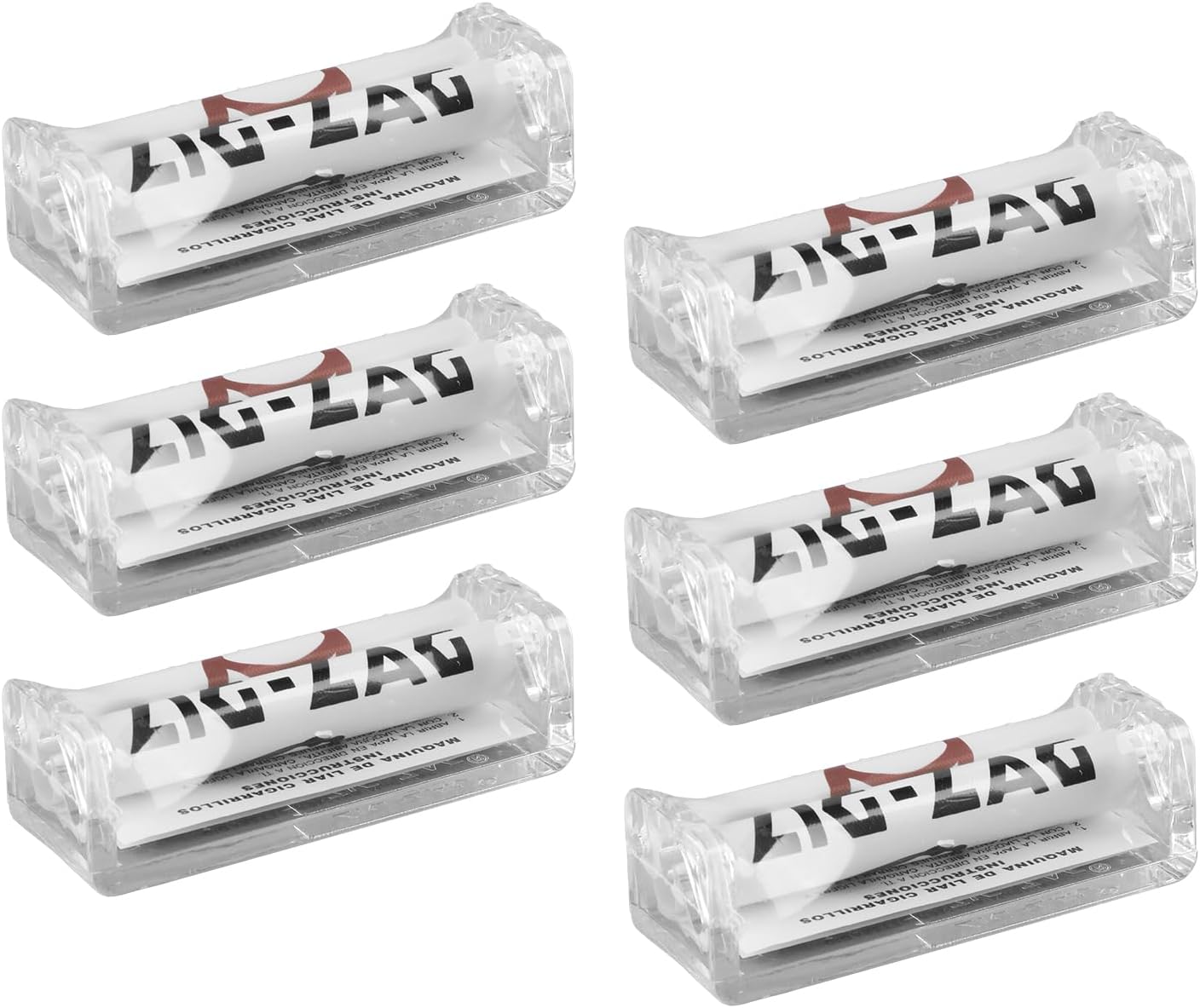 6 Pcs Manual Cigarette Roller Maker, 70mm Portable Hand Roller Tobacco Injector Machine, Lightweight Acrylic Rolling Kit with Accessories for Adults