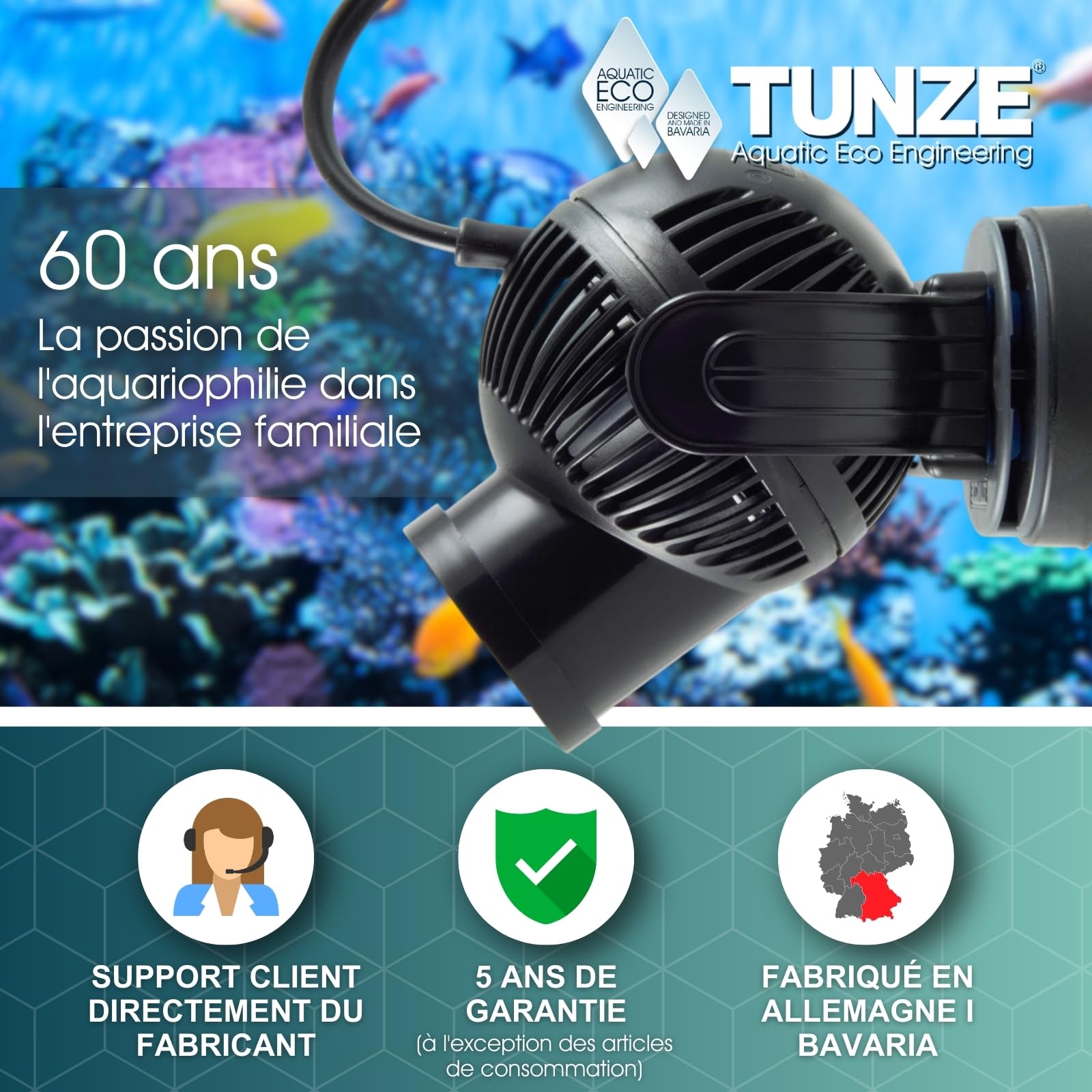 Tunze Comline Filter 3162 l Wasserfilter zur Oberflächenabsaugung + Absaugung von Bodennähe für Aquarien mit 60-400 L l Aquariumfilter mit starker Magnethalterung l flexibles Filtermedium