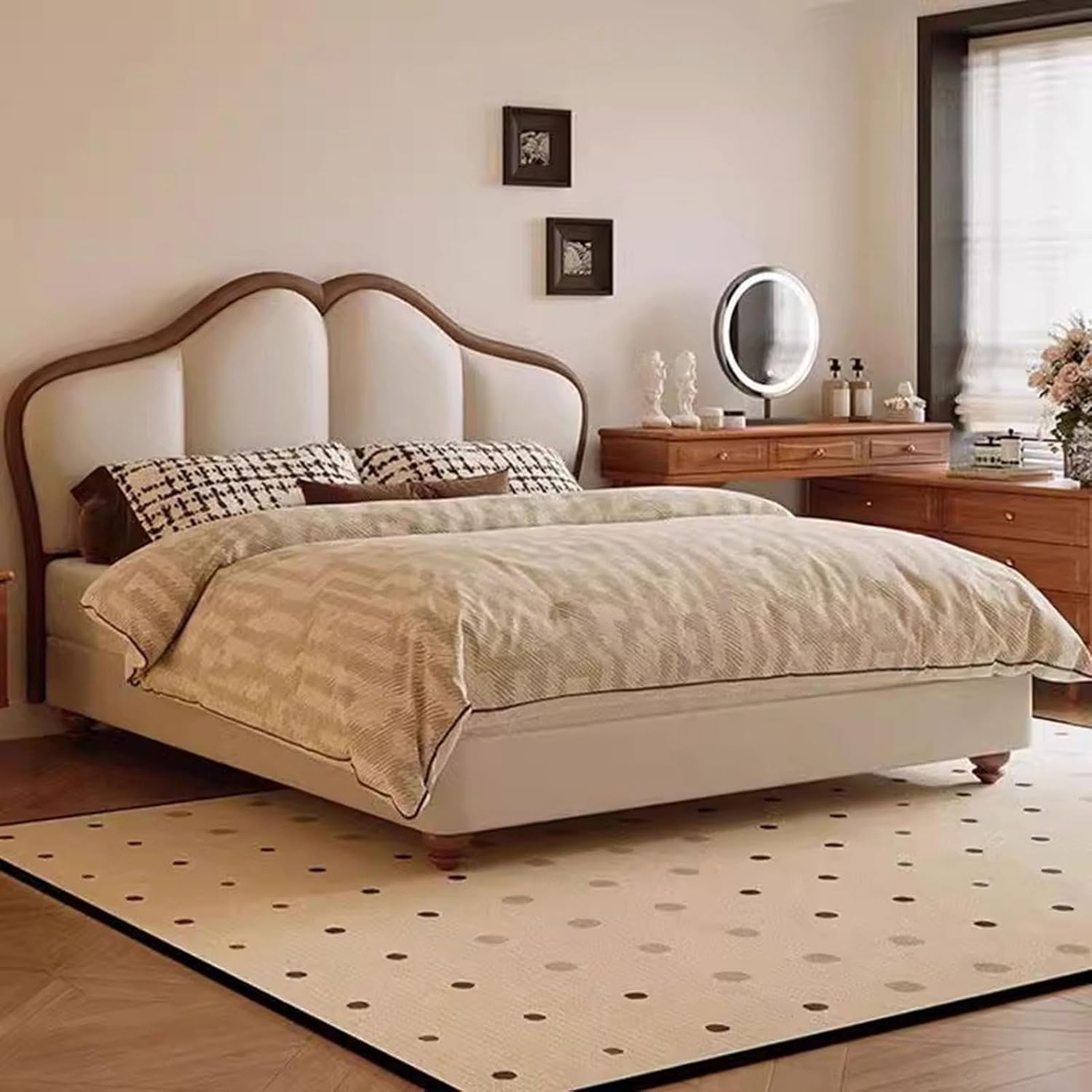 Modern Leather Queen Size Platform Bed Wooden Slats Support Queen Size Lift Up Storage Bed Noise-Free