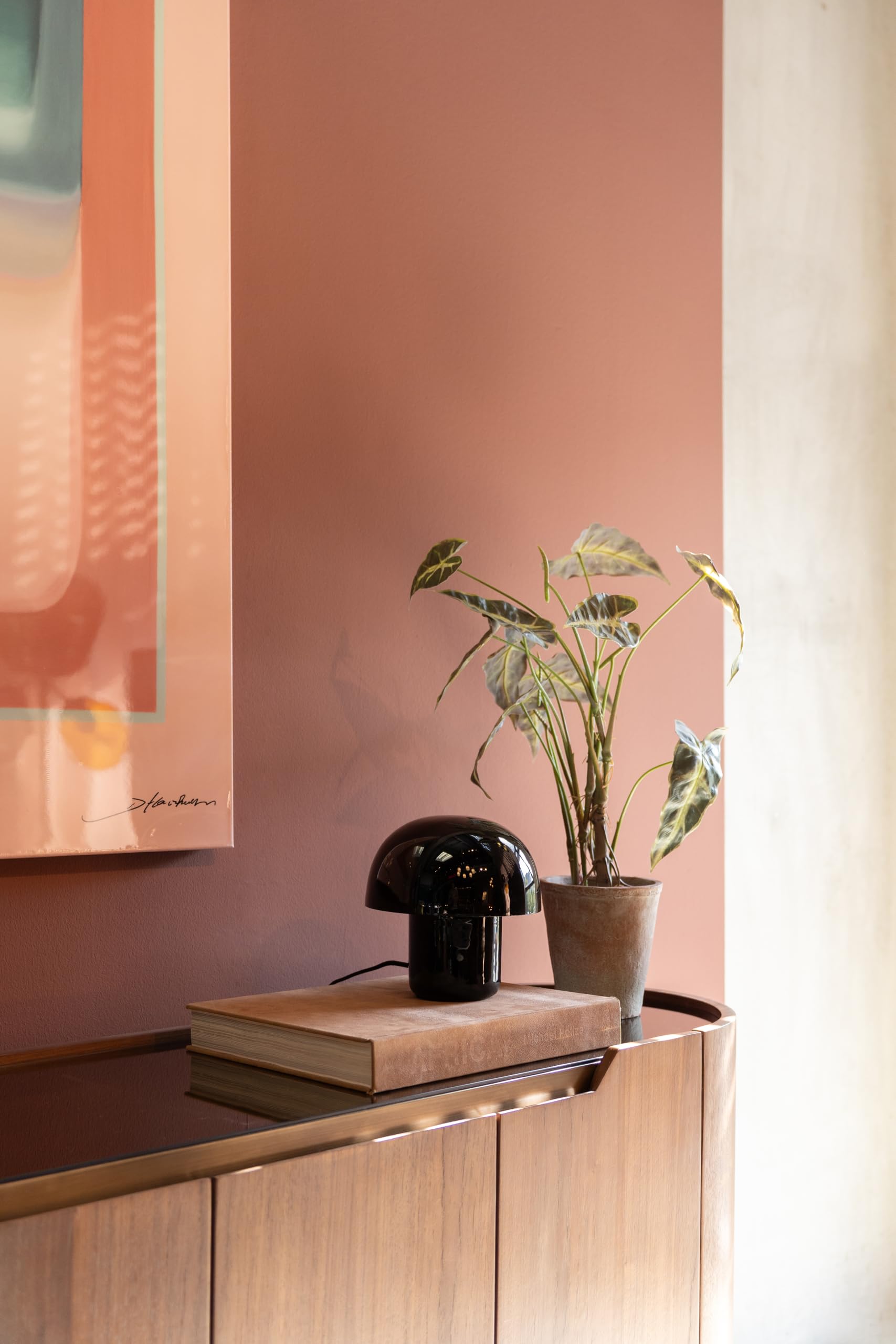 Kare Design lampada da tavolo Mushroom, nero, forma di fungo, 20 cm, per scrivania, soggiorno, comodino, abat jour, lampadina non inclusa