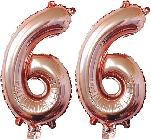 Globos digitales del número 66, globos del alfabeto de 32 pulgadas, globos de cumpleaños 66, globos de helio, globos grandes para suministros de