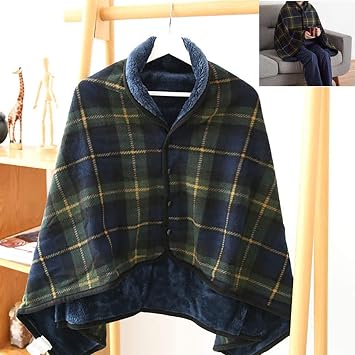 Fleece Wheelchair Shawl, Adult Size 80*140CM, Plaid Pattern, Warm and Cozy, Ideal for Camping and Travel