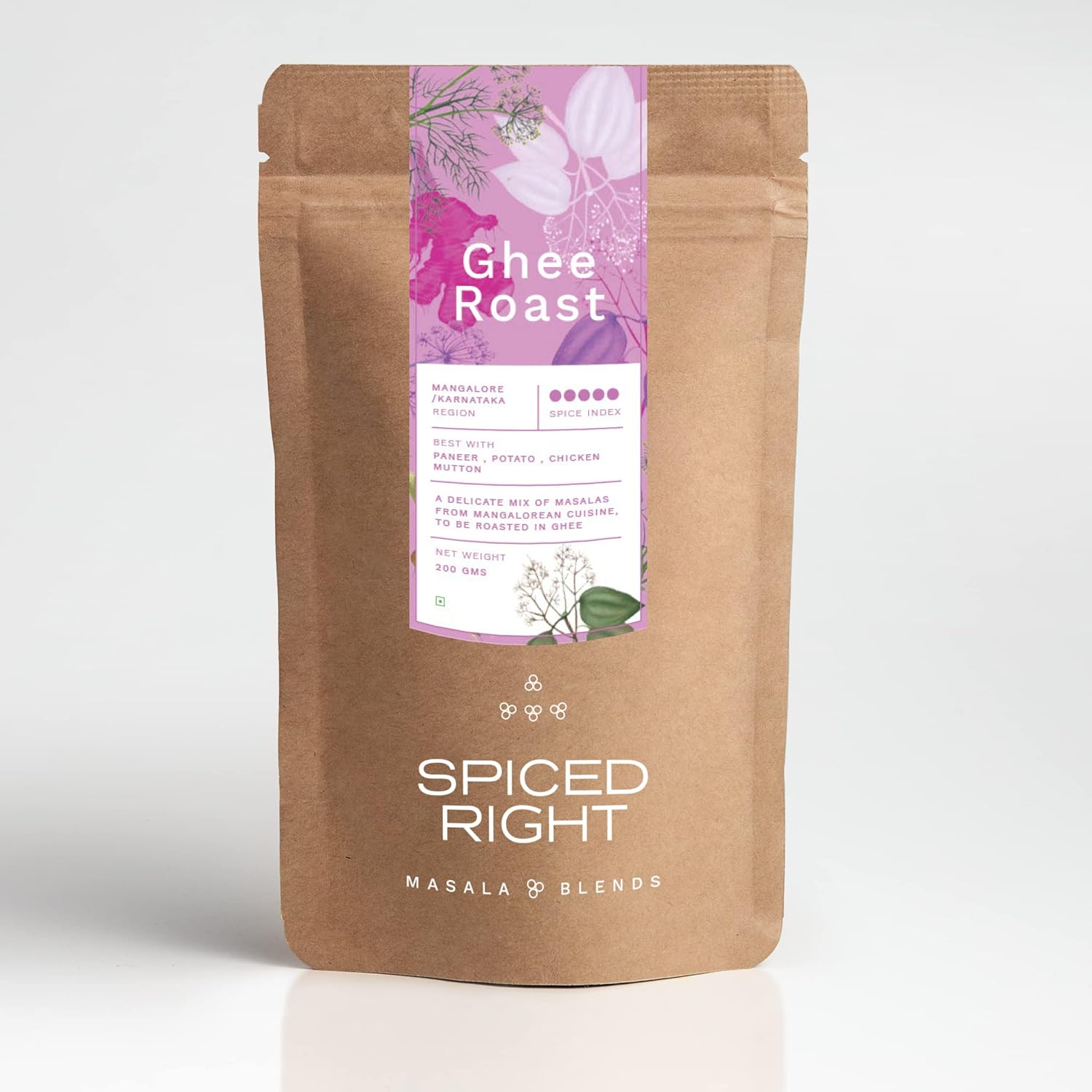 SPICED RIGHT Ghee Roast Masala Powder (200 Gm) Enriched with Byadgi