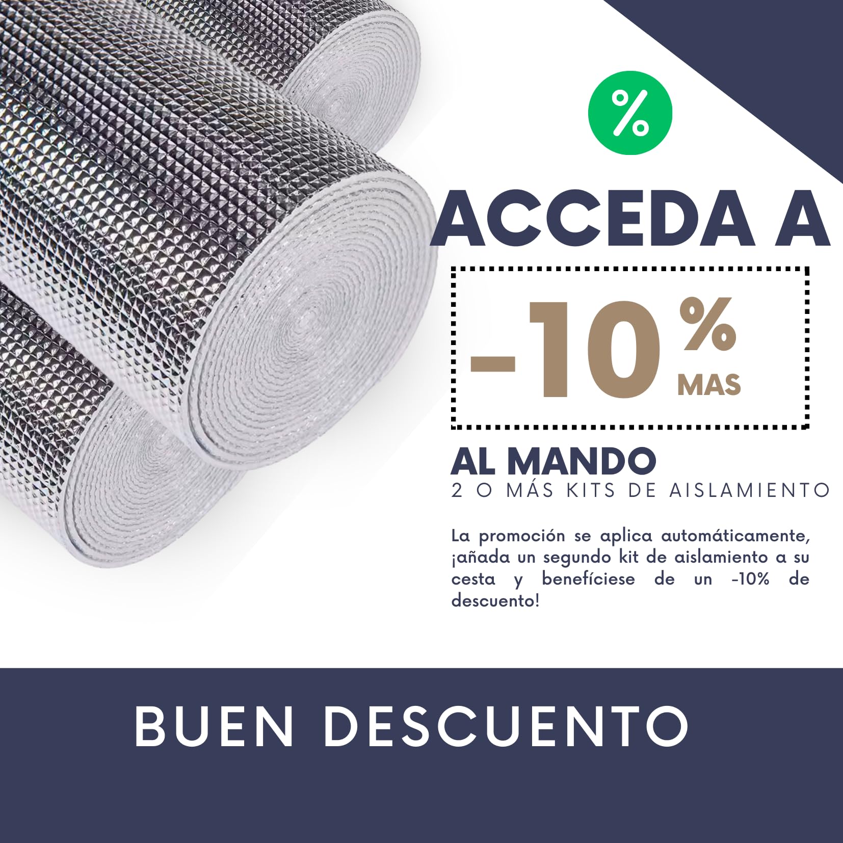 AISLAMIENTO para termos eléctricos hasta 300L – Kit completo con cinta adhesiva doble cara y aluminio – Reduce las pérdidas de calor y ahorra energía