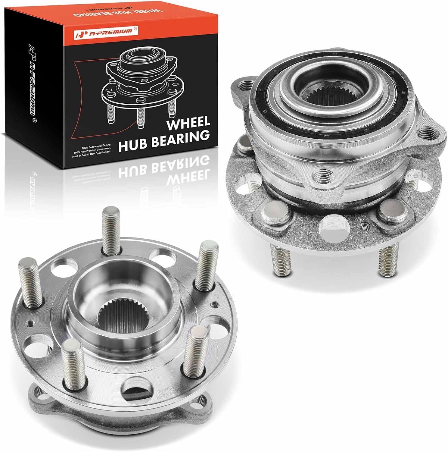A-Premium 2 x Wheel Bearing and Hub Assembly with 5-Lug Compatible with Kia Sorento 2016-2020, Santa Fe 2015-2018, Santa Fe Sport 2015-2018, Santa Fe XL 2015-2019, AWD