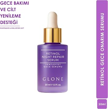 GLONE Retinol Yenileyici Gece Serumu 30ml | Retinol, Niacinamide & Hyaluronik Asit İçeren Anti-Aging Serum