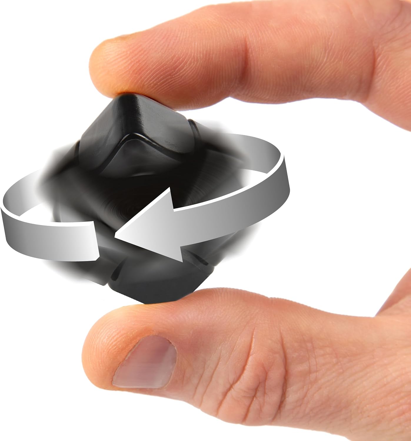 bopster Fidget Cube Spinner | Anodised Metal Hand Spinner | Sensory & Stress Relief Toy for Kids & Adults | ADHD, ADD, Autism | Ideal Gift | Black