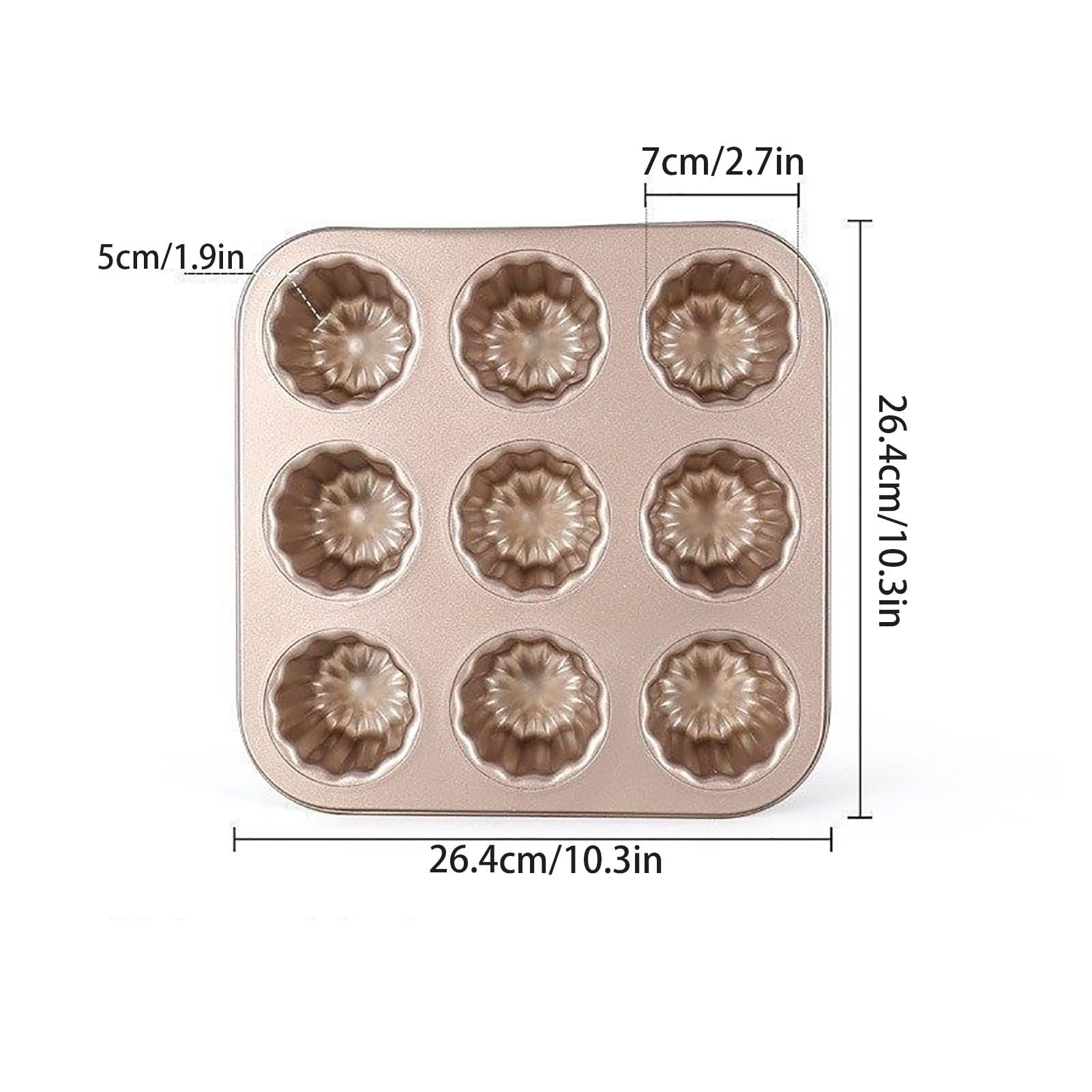 Mini Molde Magdalenas Horno Utensilios Molde Para Magdalena Antiadherentes Bandeja Para Hornear Brownie De 4/6/9/12 Cavidades Muffin Tray(9 grids)