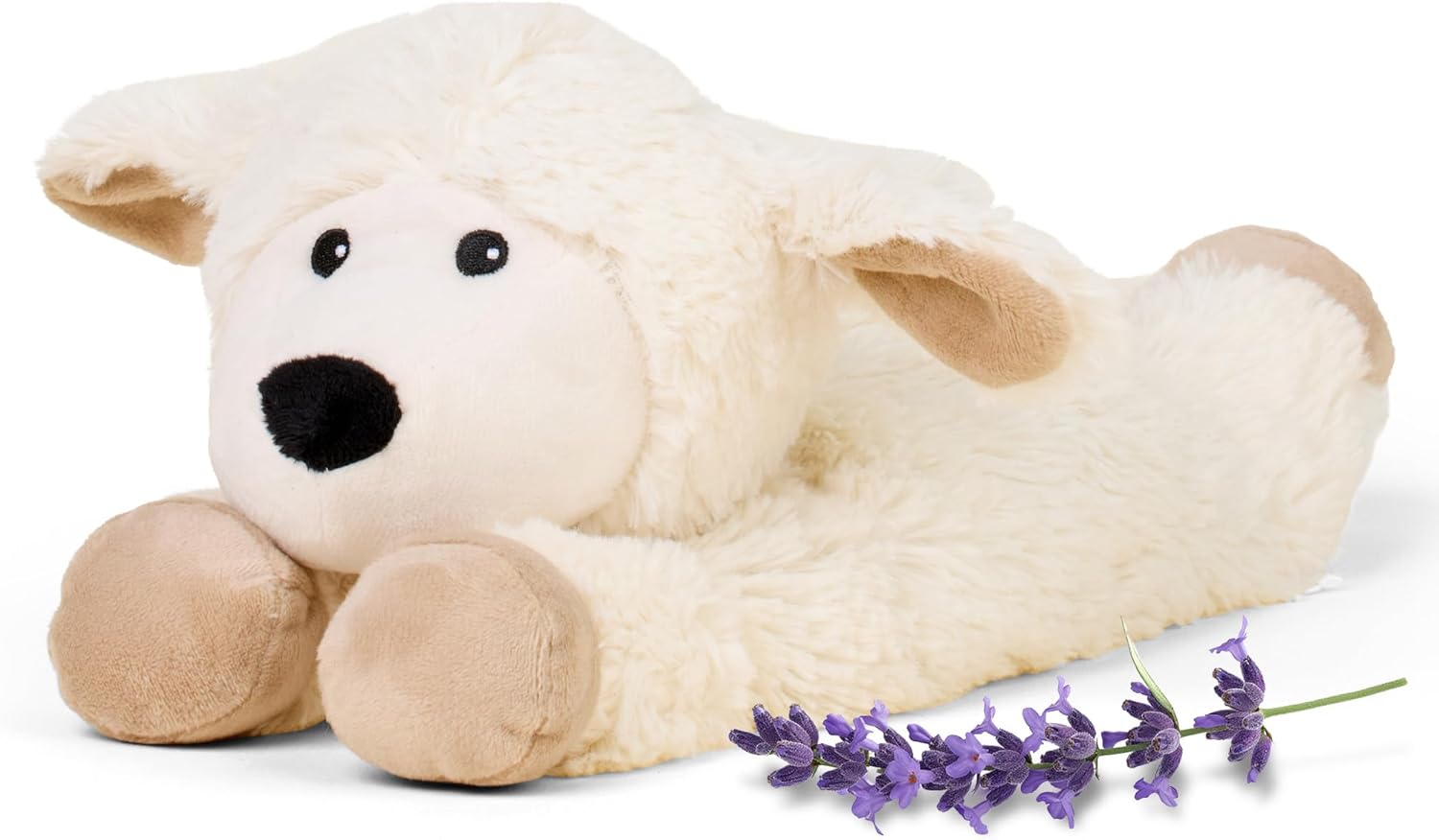 warmies Microwavable & Weighted Stuffed Animals, Laying Sheep - Heated Stuffed Animal Plushie for Warmth & Comfort - Cute Soft Plush Toys for Adults & Children (Boys, Girls, Babies & Toddlers)