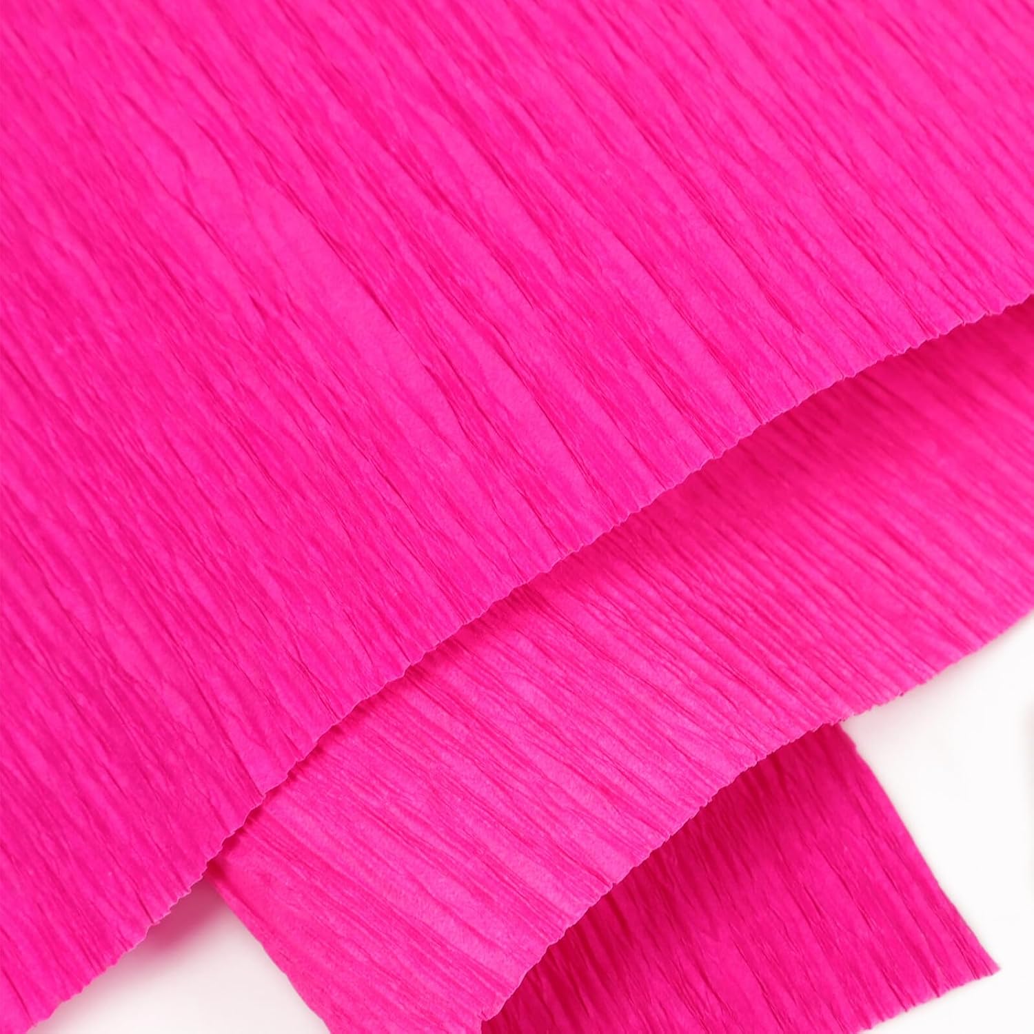 Amosfun 2 Rolls 180g Crepe Paper Wrapping Floral Craft DIY Paper Sheets for Handmade Flowers, Stretchy Textured Art Tissue in Green and Magenta for Party Decoration and Wrapping