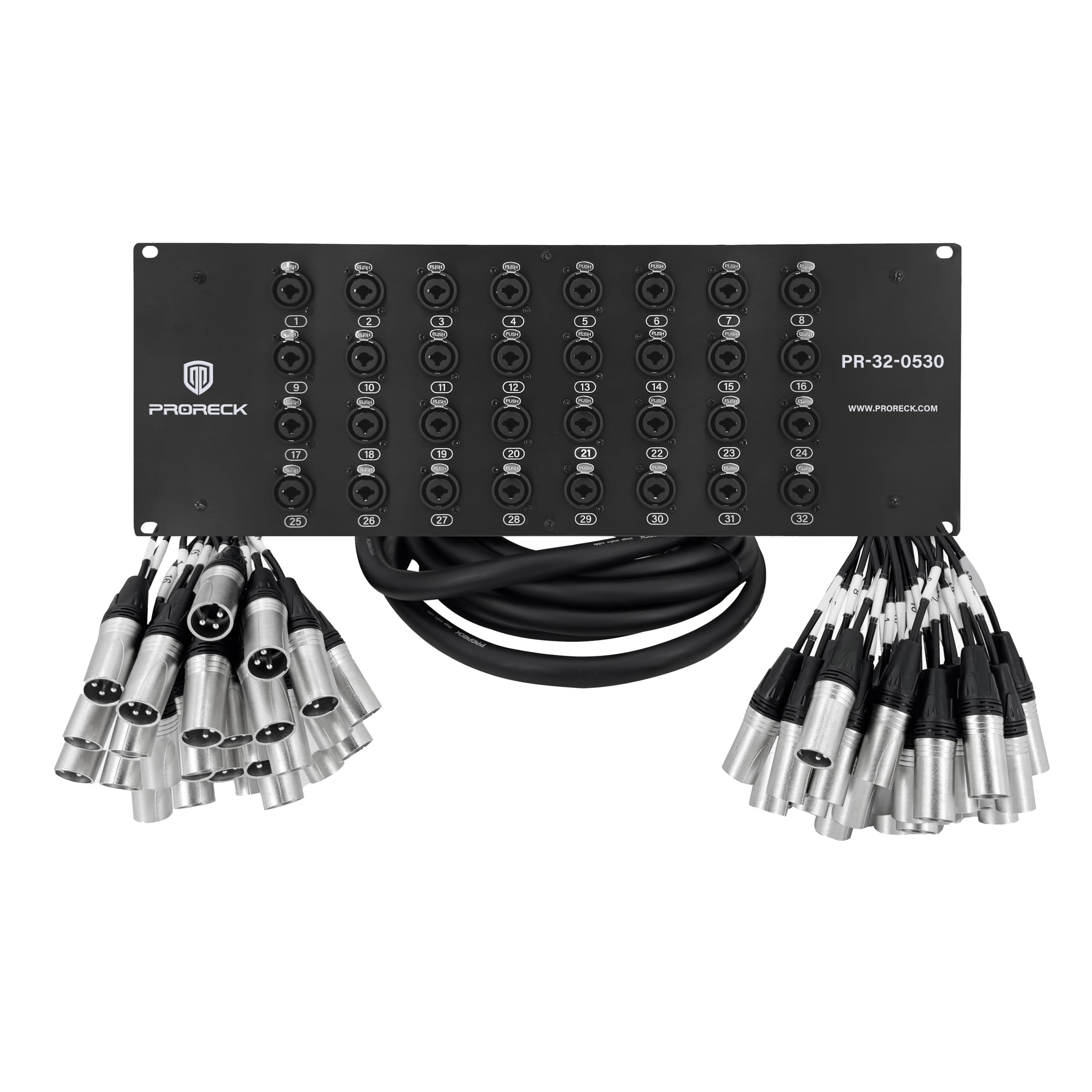 PRORECK Rack Mount TRS XLR Combo Splitter Snake Cable, Suitable
