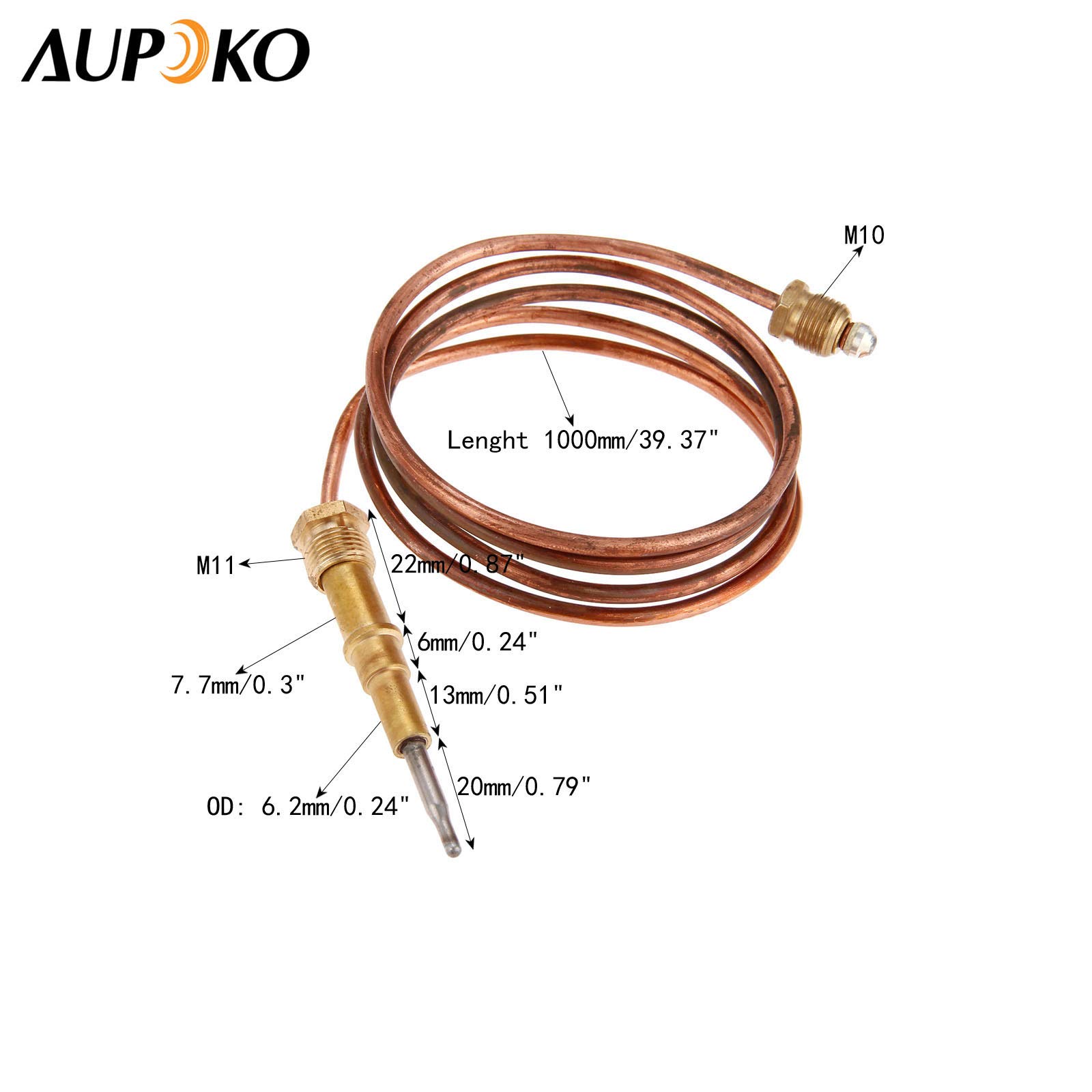 Aupoko 27.5" Gas Thermocouple, Temperature Sensor Flame Failure Safety