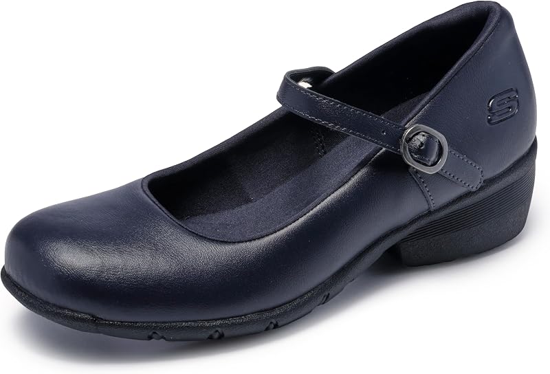 Skechers Virtue Valsea Bungee para mujer | Trabajo, sin cordones, antideslizante, riesgo eléctrico, espuma viscoelástica refrigerada por aire, lavable a máquina