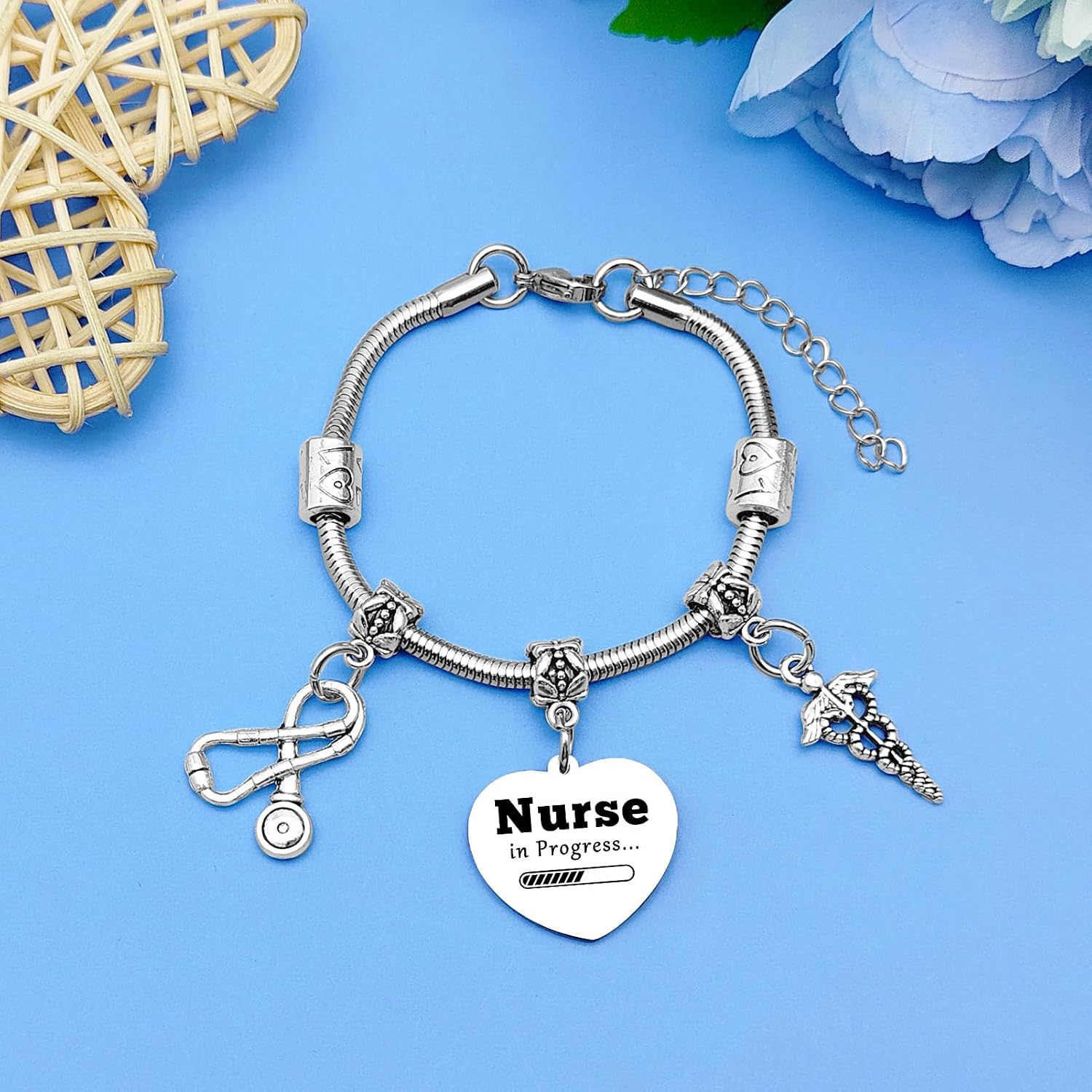 Mwphuy Nurse Gifts for Women Jewelry Bracelet Nurse Practitioner Gift Future Nurses Gift Nurses Appreciation Week Gifts Bangle Bracelet Graduation Present image 3