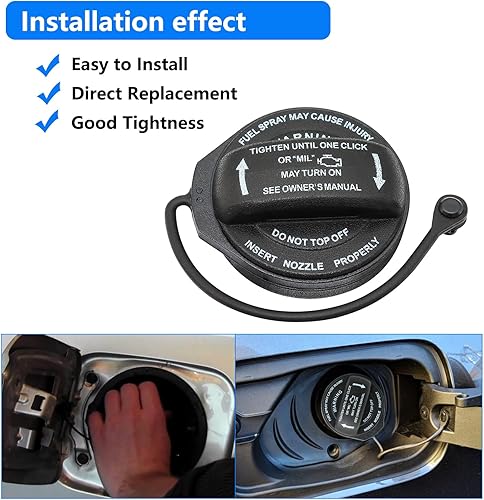 Miniatura 3 de Tapa de gasolina, tapa de combustible 5C0201550T, 5Q0201550L compatible con Volkswagen 2015-2019 VW Golf SportWagen VW Golf R,2015-2020 VW GTI VW