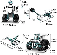 Vista 4 de Juguetes de Robot STEM para 8-14, 12 en 1 Juguetes de Robótica de Control Remoto para Niños, Kit de Construcción de Robot Programable Regalo