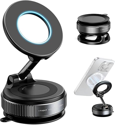 Soporte magnético para teléfono de automóvil modelo 2026 - Soporte de automóvil con ventosa fuerte para iPhone y Android, soporte giratorio de 360
