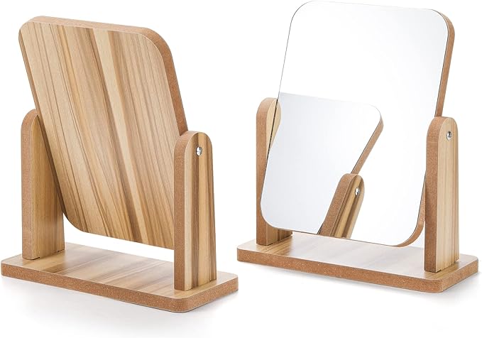 Espejo de Maquillaje DEAYOU de Madera 2 Pack Rectangular miniatura 5