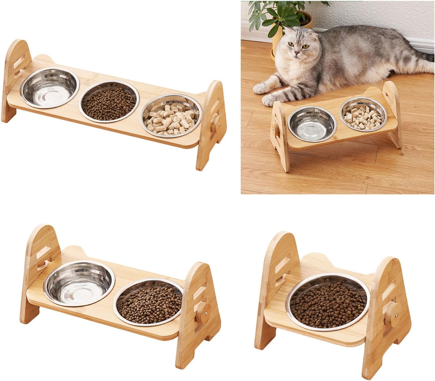 キャットボウル 傾斜スタンド付き 嘔吐防止 子猫ボウル ペット給餌 フードコンテナ 猫 子犬