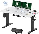FLEXISPOT EN2 Bureau de standing entier avec bande d'alimentation de pince, 55 x 28 Bureau réglable en hauteur électrique avec gestion de câble (Cadre noir) + 55" Bureau Rustique Brown, 2 Emballages)
