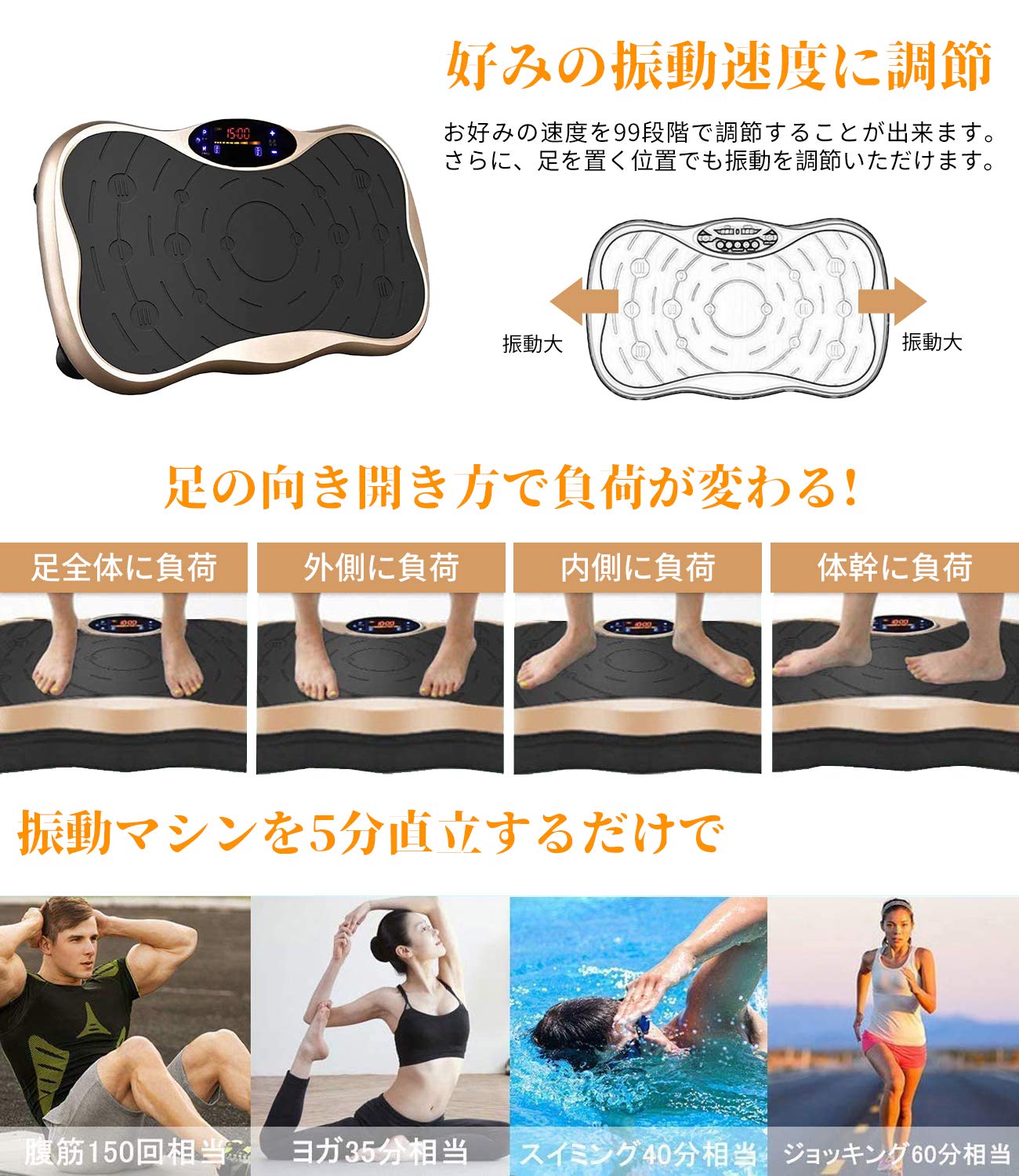 Amazon | 振動マシン フィットネスマシン 振動ステッパー スマート