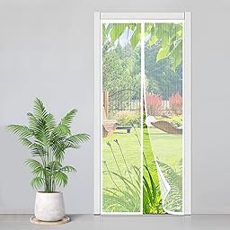 Zanzariera Magnetica 120x230cm, Zanzariera Porta Finestra Tenda Bianco, Tenda Magnetica Si Impedisce agli Insetti, Facile da Installare, Chiusura Automatica per Balcone, Soggiorno, Cantine, Terrazze