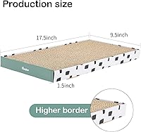 Vista 5 de PAWSFANS Rascador de cartón para gatos con caja, tabla de rascar de corrugado duradera, sofá cama para gatitos, hierba gatera reversible incluida