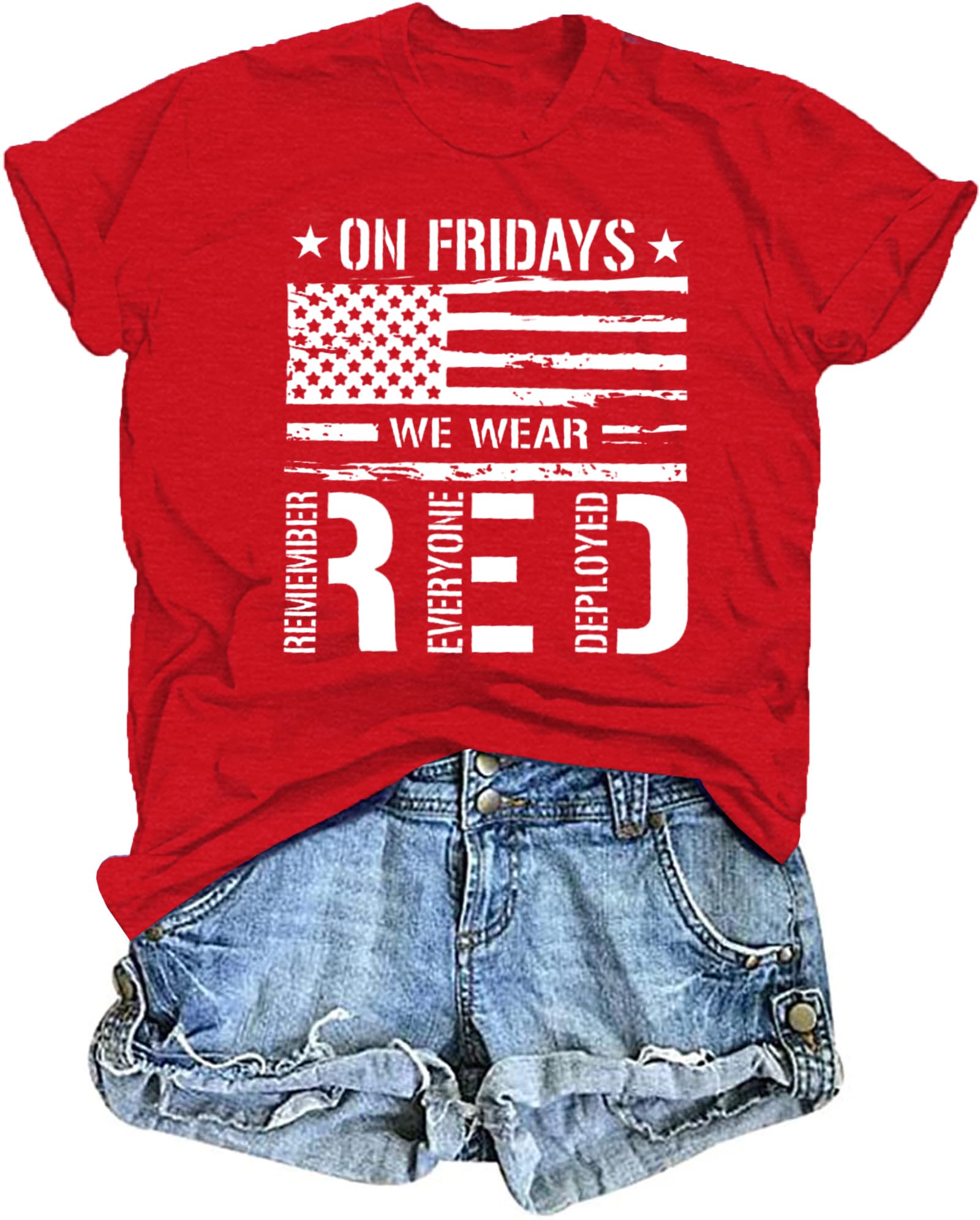 LAWOZZOS USA Shirts for Women 4th of July Shirt Patriotic T-Shirt American Flag Short Sleeve Tops