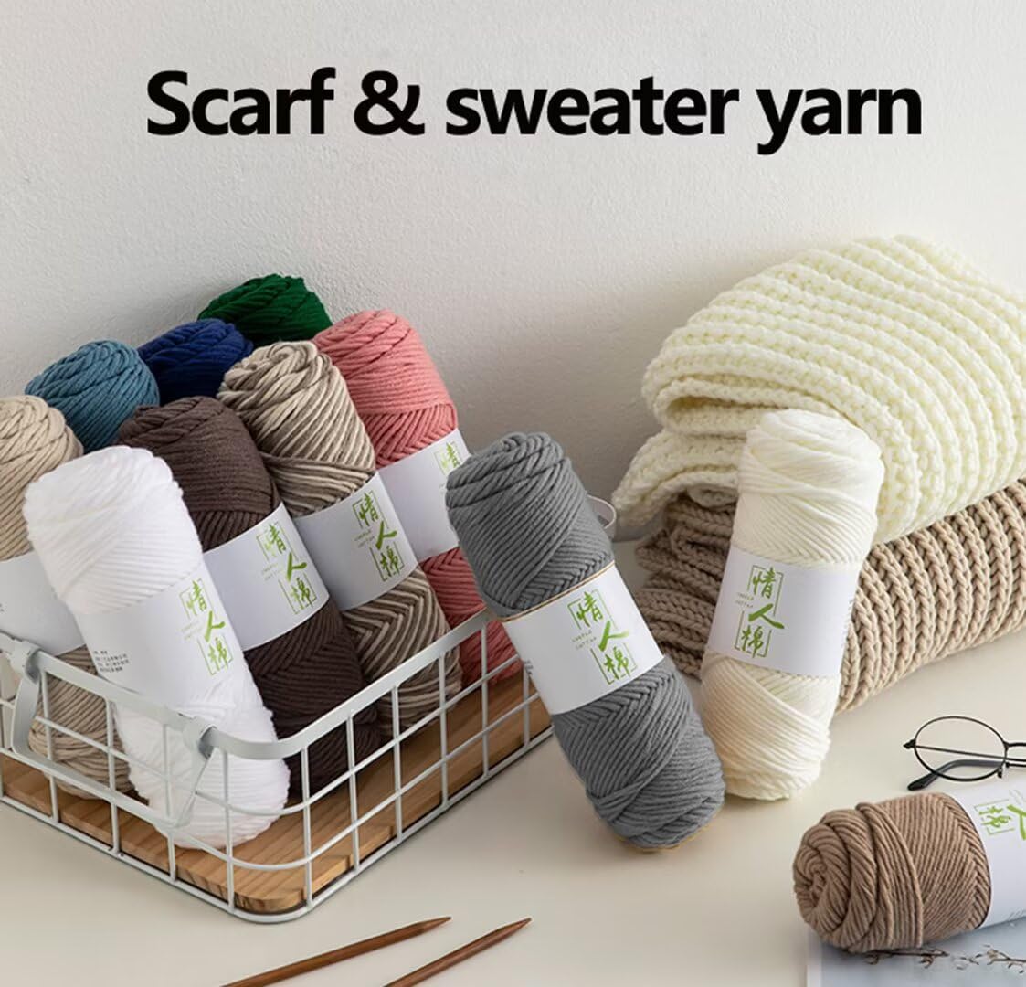 Farbiges Strickgarn, 5er-Pack 100 g Acrylgarn, 8-fädig, 3 mm, for Tufting Gun, Punch Needle und Häkeln, mehrfarbig(Color 16)