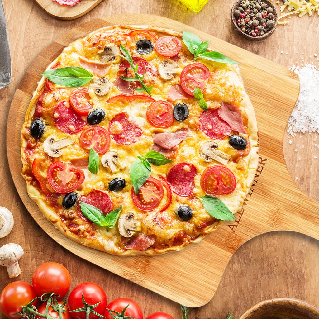 Bambusowa skórka do pizzy 30 cm, wysokiej jakości drewniane skórki do pizzy do robienia pizzy, 2 sztuki