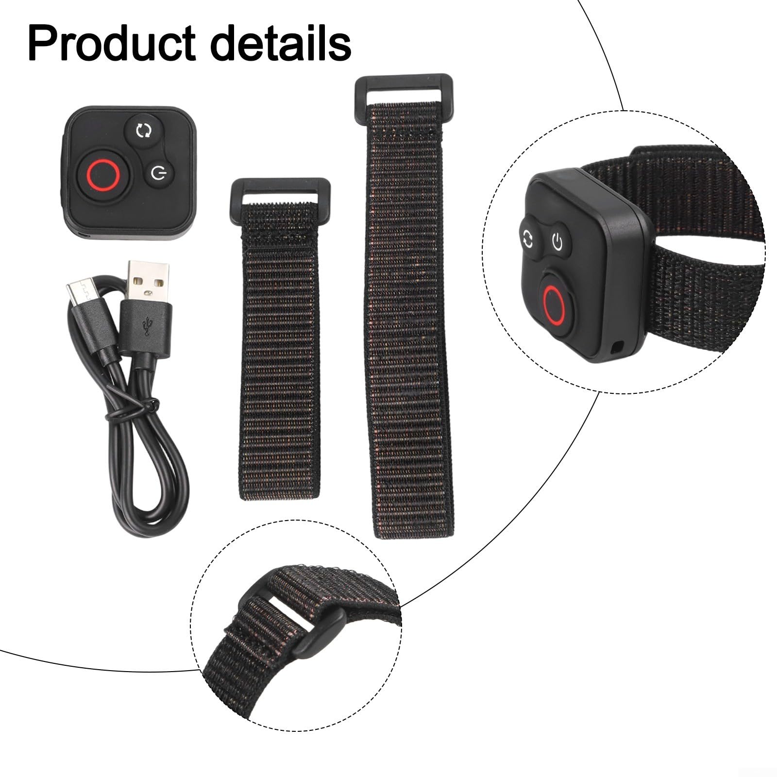 Mando a distancia inalámbrico para cámaras Insta360 X5/X4/X3/Go 3S/ACE Pro 2/ONE X2 y Hero Series, alcance de 50 m, cuerpo ligero ABS, carga rápida de 3 horas, compacto