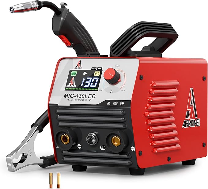 MIG Welder 110V,Gasless Flux Core Welder,Plug And Play,Easy Safety To Operate For Beginners DIY,Synergic Mode Better welding with IGBT Inverter,Portable...