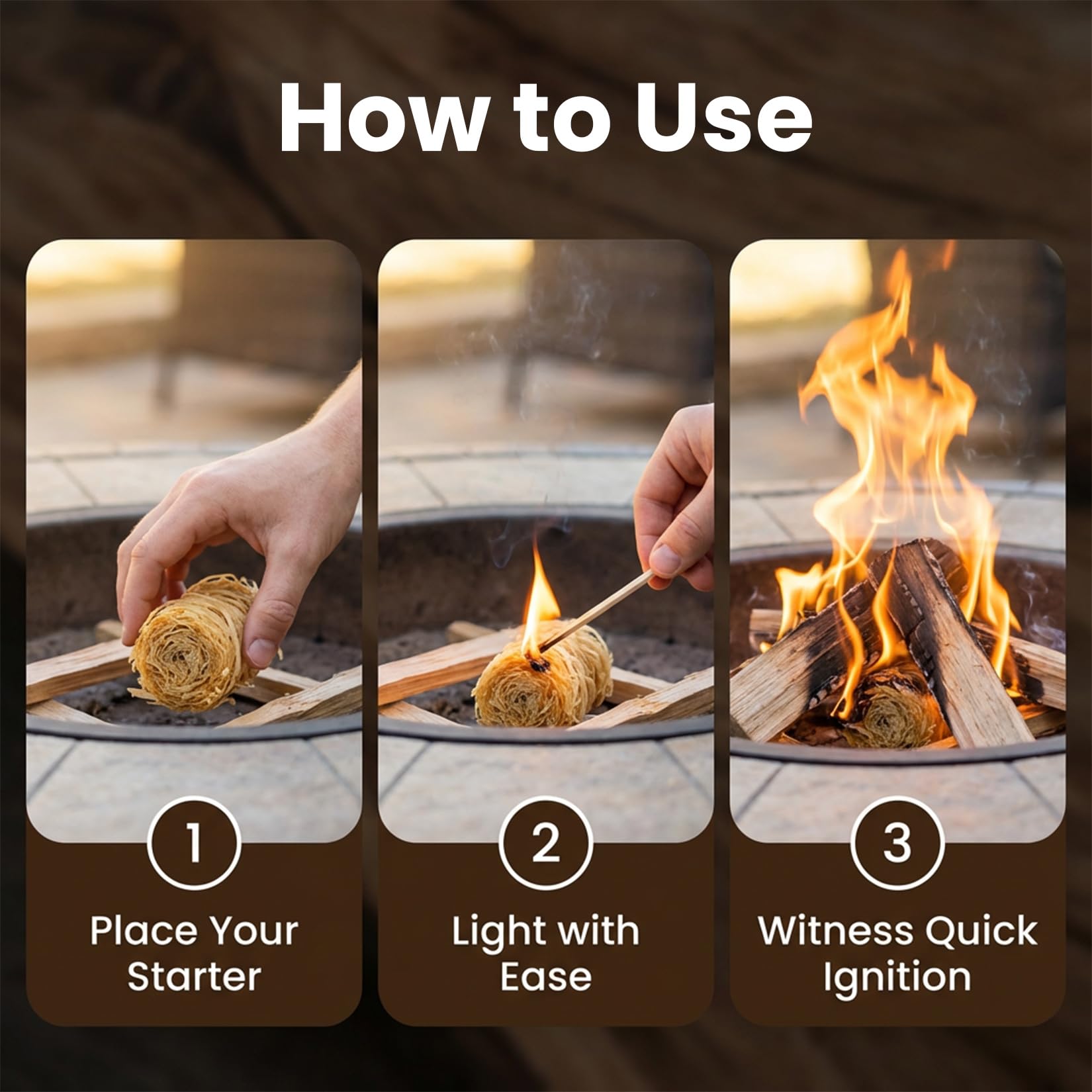 MAQIHAN 20 piezas de encendido rápido – Rollos de arranque de fuego para chimenea de barbacoa, iniciador de carbón para uso en interiores y exteriores, fácil de encender, rollo de madera encerada para