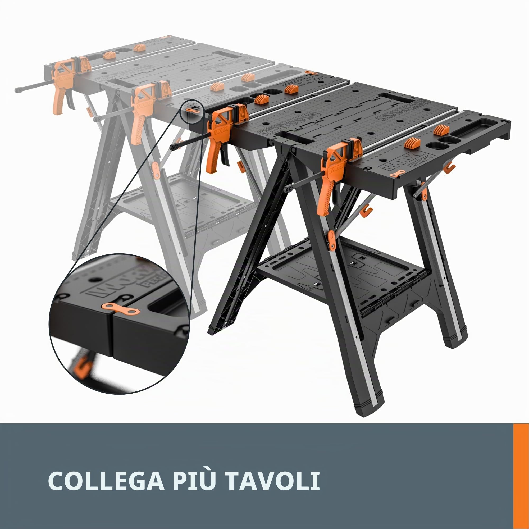 WORX WX051 Pegasus - Tavolo da lavoro pieghevole con cavalletto