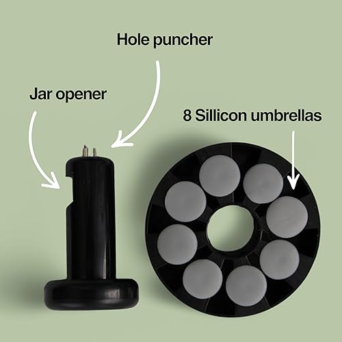 Miniatura 7 de Sellador al vacío eléctrico multifuncional para tarros Mason  Sellador compacto y recargable para tarros Mason, tapas giratorias, botellas de vino,