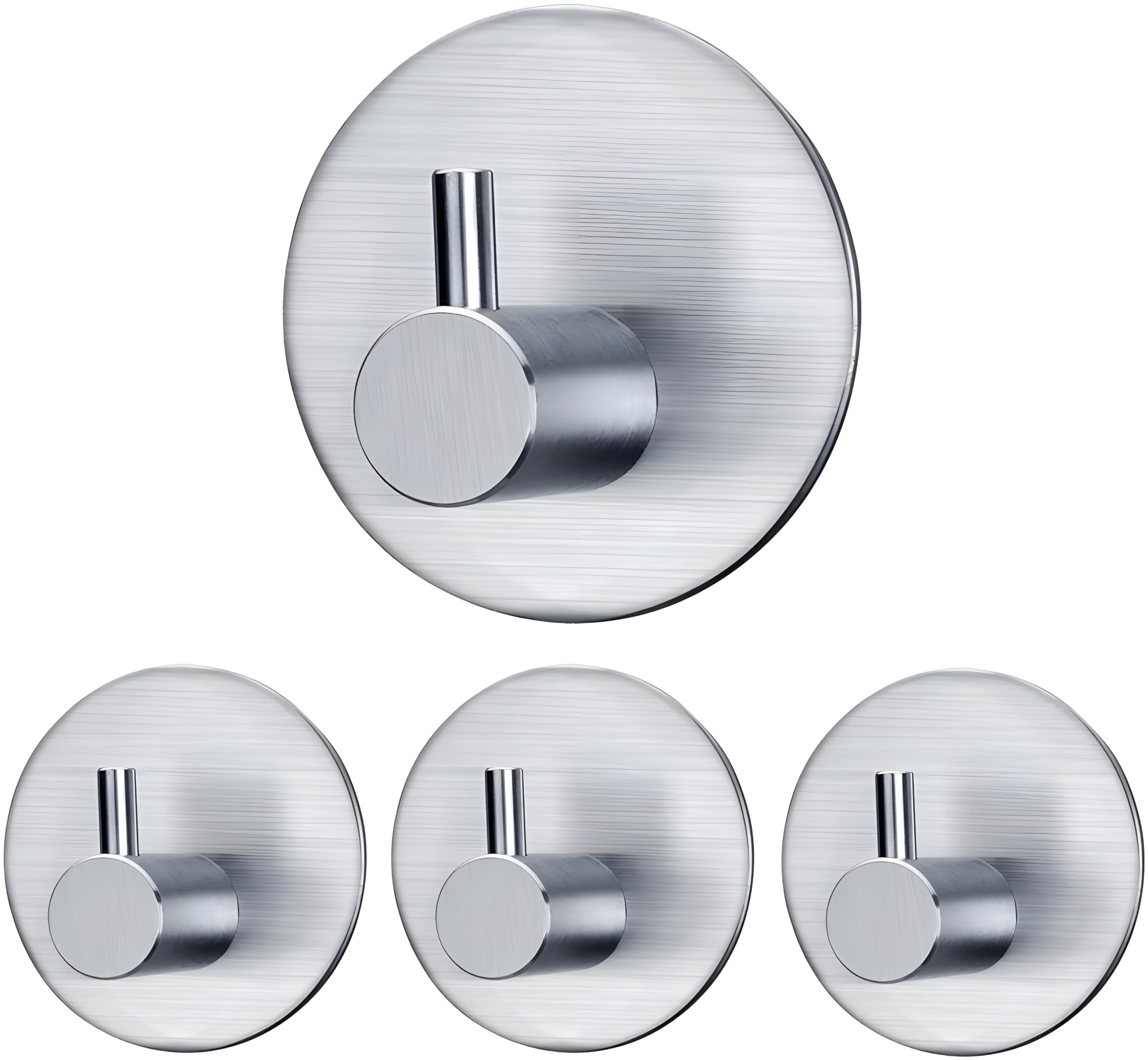 JIALTO Adhesive Hooks Heavy Duty Stick on Wall Hooks Towel Hooks Door Hooks Waterproof Stainless Steel Adhesive Towel Hooks Adhesive Holders for Hanging Clothes Bathroom Adhesive Hook 4 Pack
